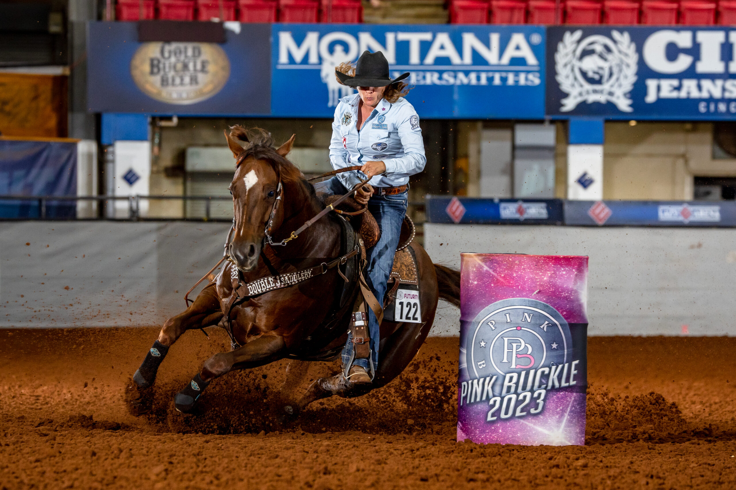 Showman Pink Barrel Cover – 1200D Nylon 36x21 Inches – Barrel Racing Equipment
