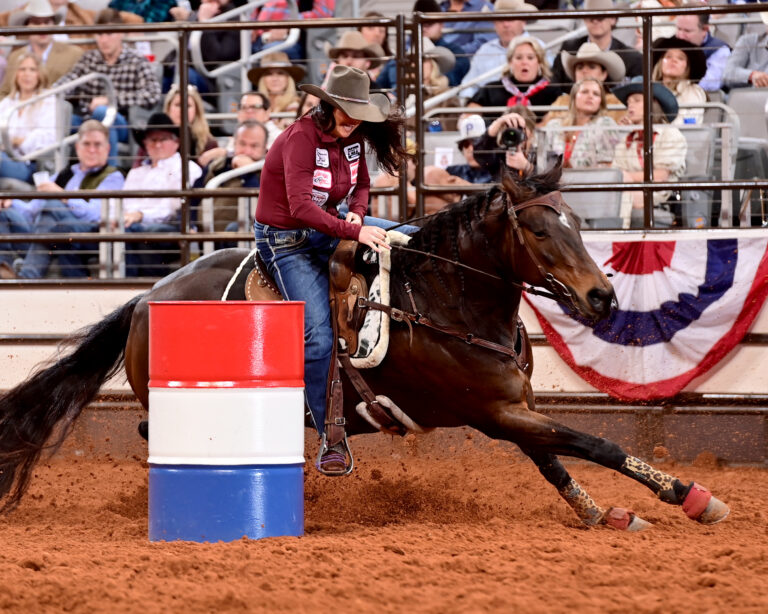 Sharin Hall and Hello Stella barrel racing