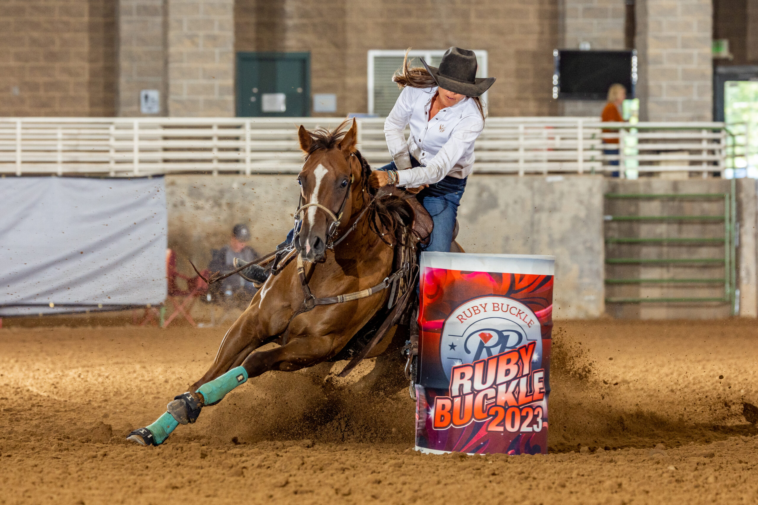 Ryann Pedone barrel racing on Thirty Six Roses