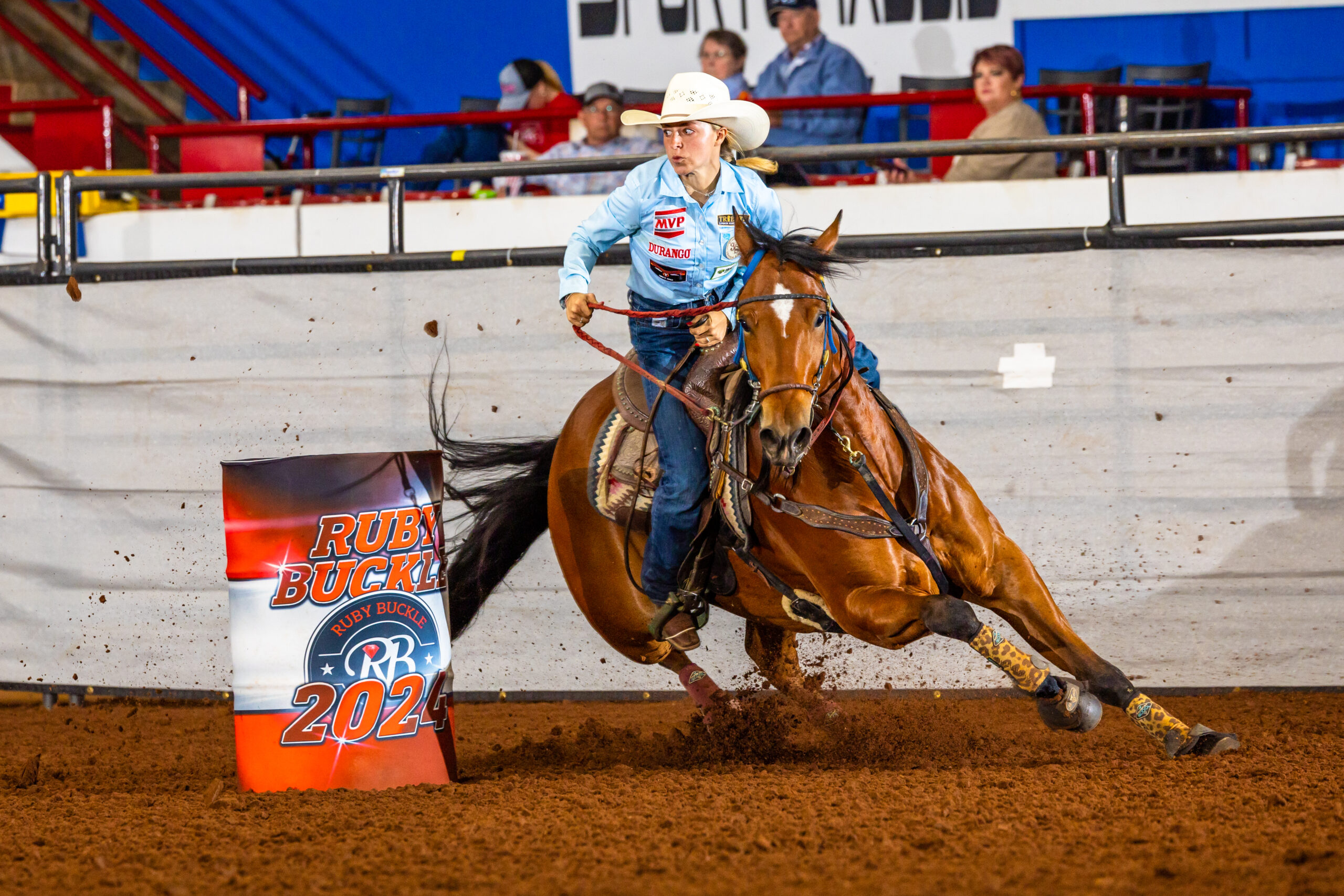 Elaina McKinney and EP I See barrel racing