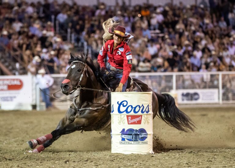 2024_caldwell night rodeo_winners_barrel racing_Michelle Alley_kschurr-3