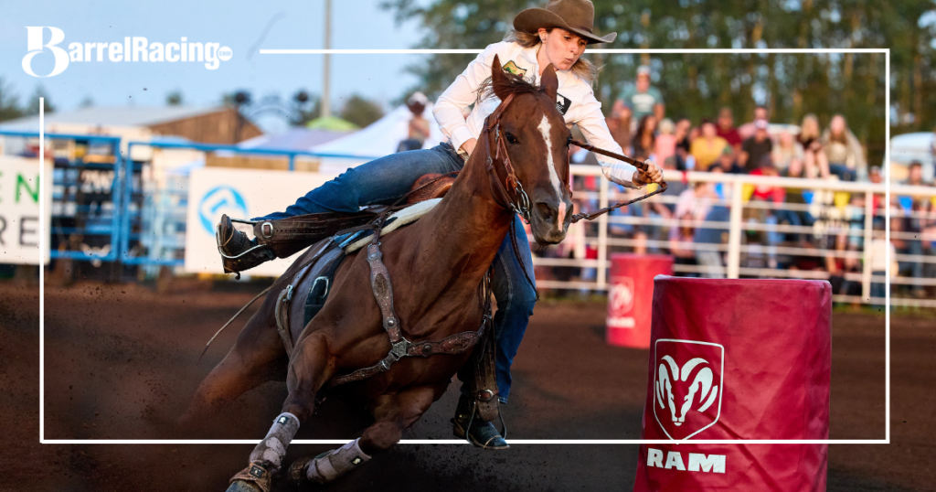 Brooke Wills and Fames To Blame barrel racing