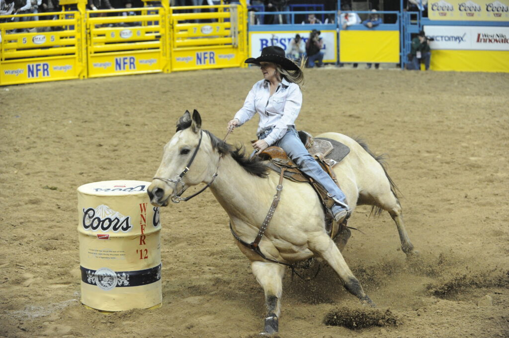 Carlee Pierce and Rare Dillion barrel racing