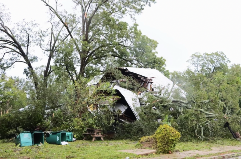Hurricane Helene damage house collapsed