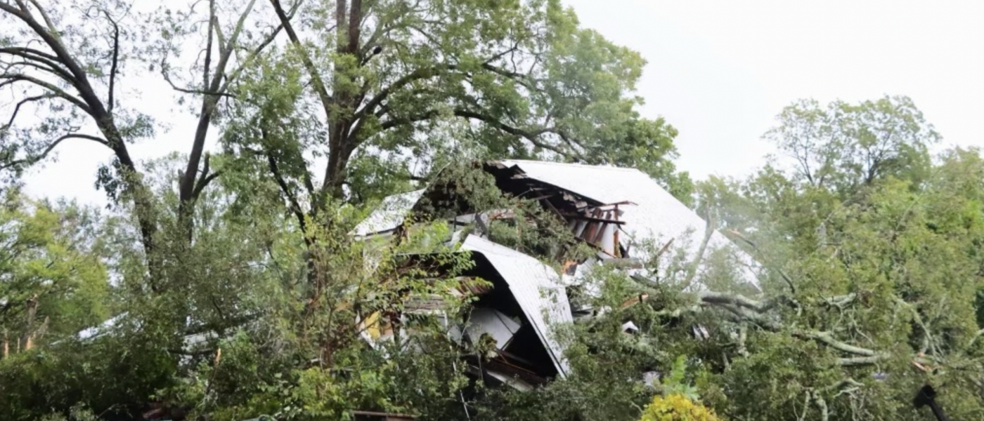 Hurricane Helene damage house collapsed