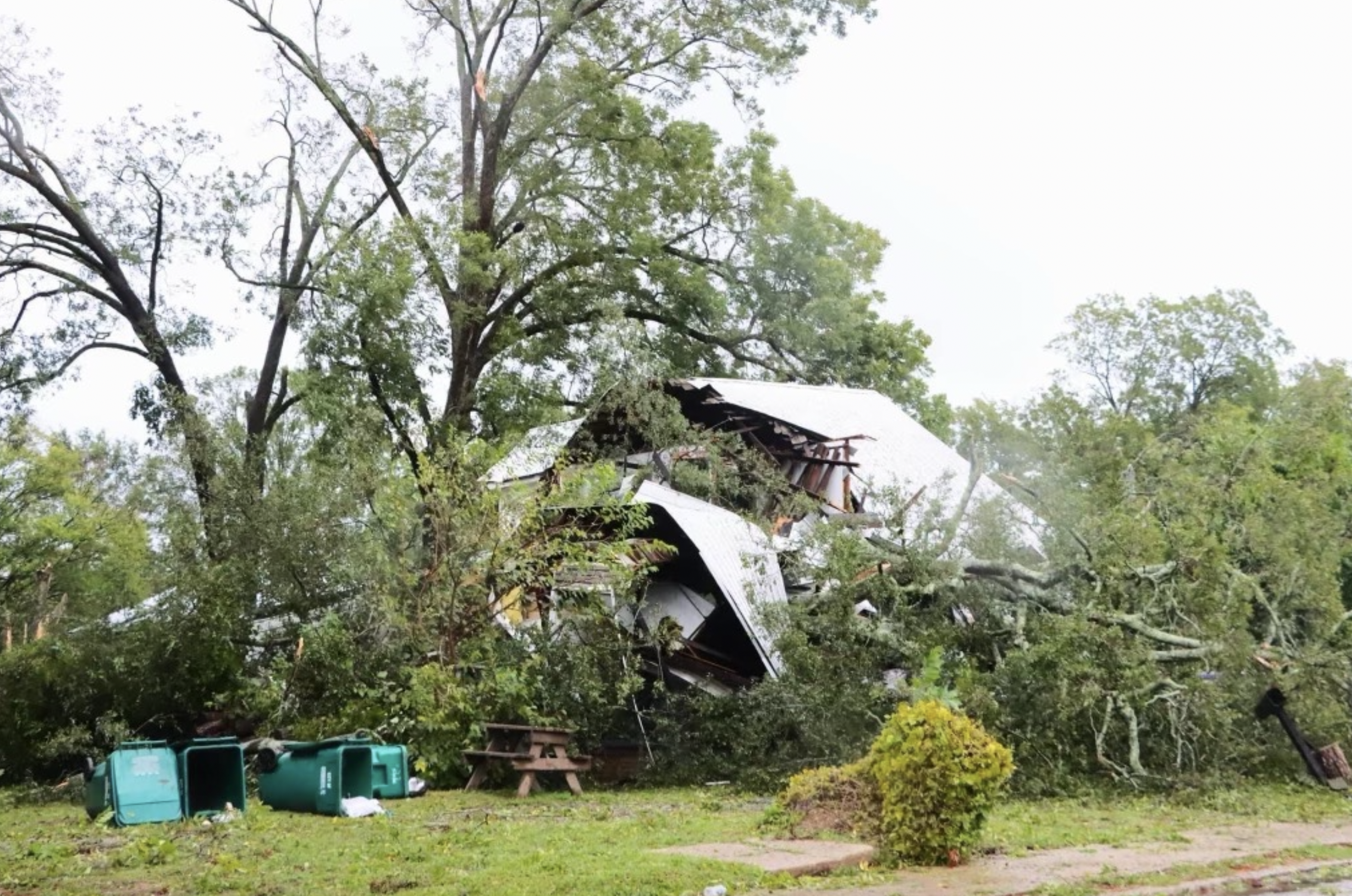 Hurricane Helene damage house collapsed