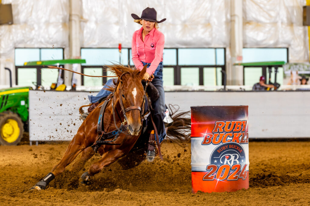 Carlee Otero and Blingolena barrel racing