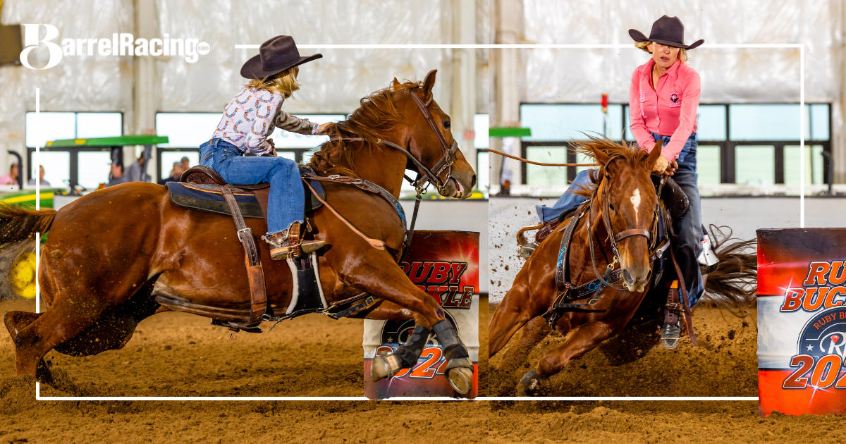 Carlee Otero and Blingolena barrel racing