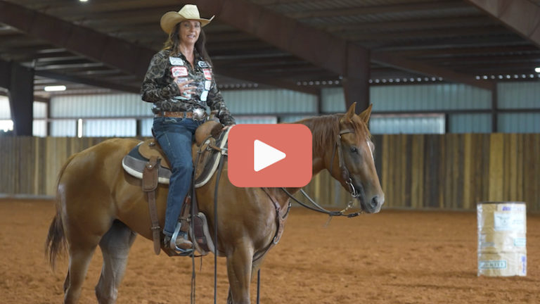 Sharin Hall explaining barrel racing pocket