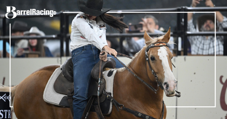 Hailey Kinsel and JLo barrel racing