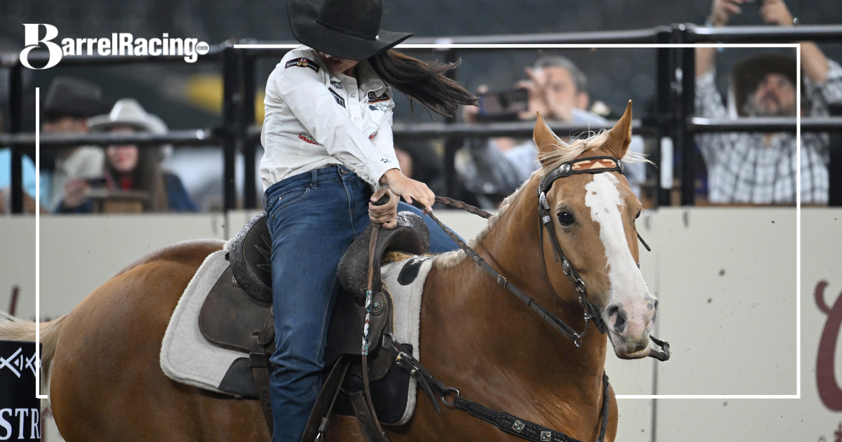 Hailey Kinsel and JLo barrel racing