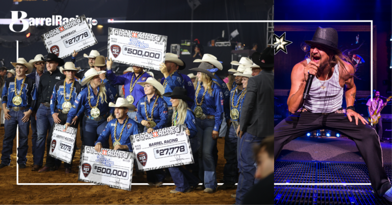 2024 Kid Rock Rodeo championship team holds up awards