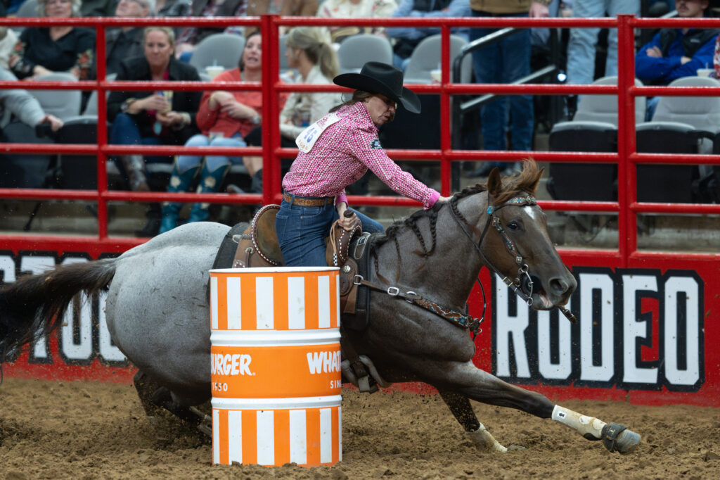 Andrea Busby Born on Derby Day barrel racing