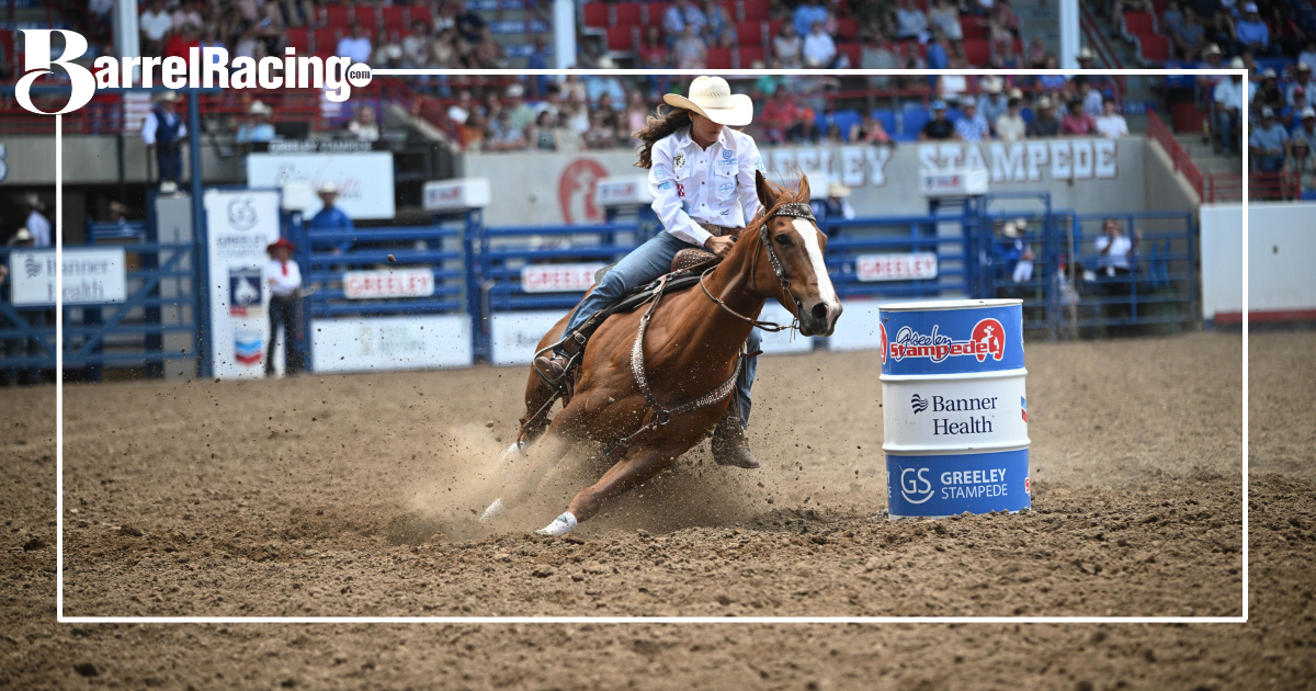 Brittany Pozzi Tonozzi barrel racing greeley stampede