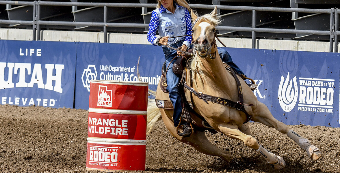 Carlee Otero turning a barrel at Salt Lake City