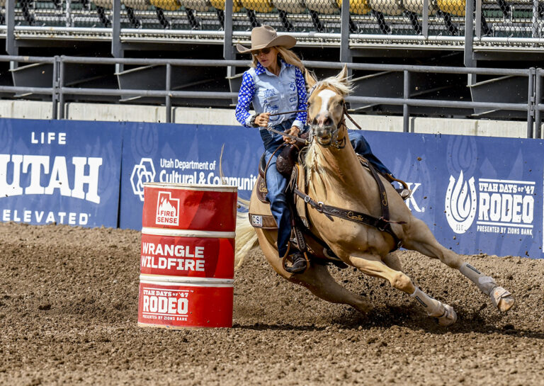 Carlee Otero turning a barrel at Salt Lake City