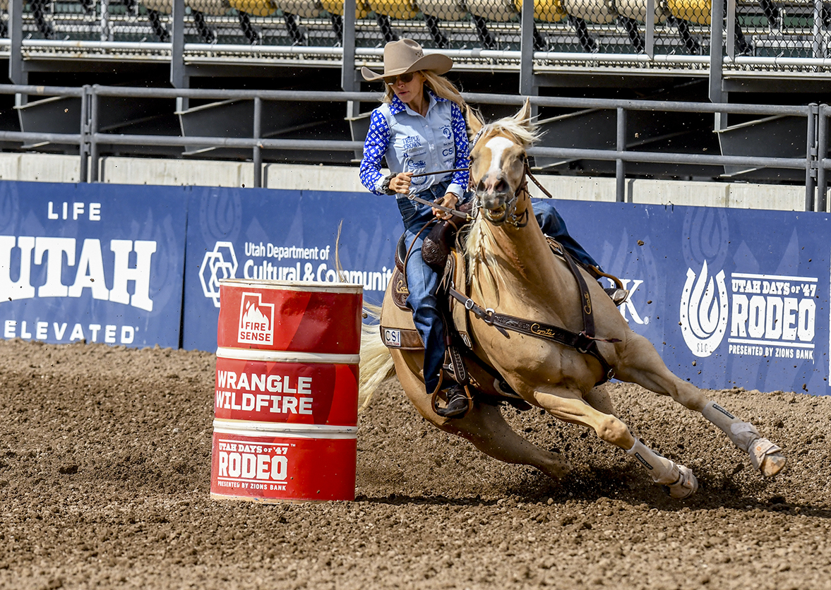 Carlee Otero turning a barrel at Salt Lake City