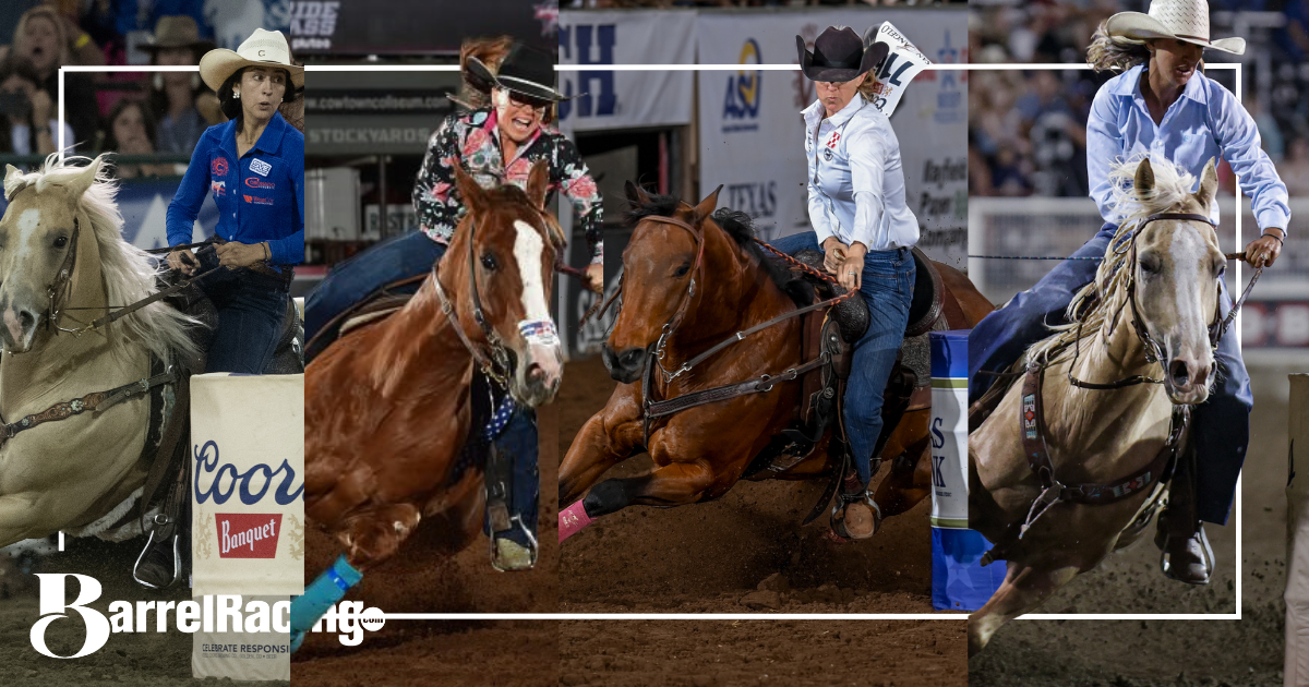 Mckenna Coronado, Julie Plourde, Wenda Johnson, Katelyn Scott all on horses