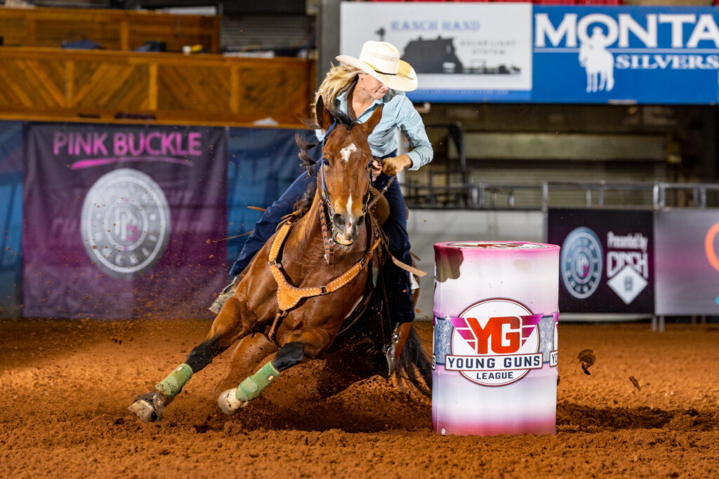 Jesse Harris and DLF Cash Two Annie barrel racing