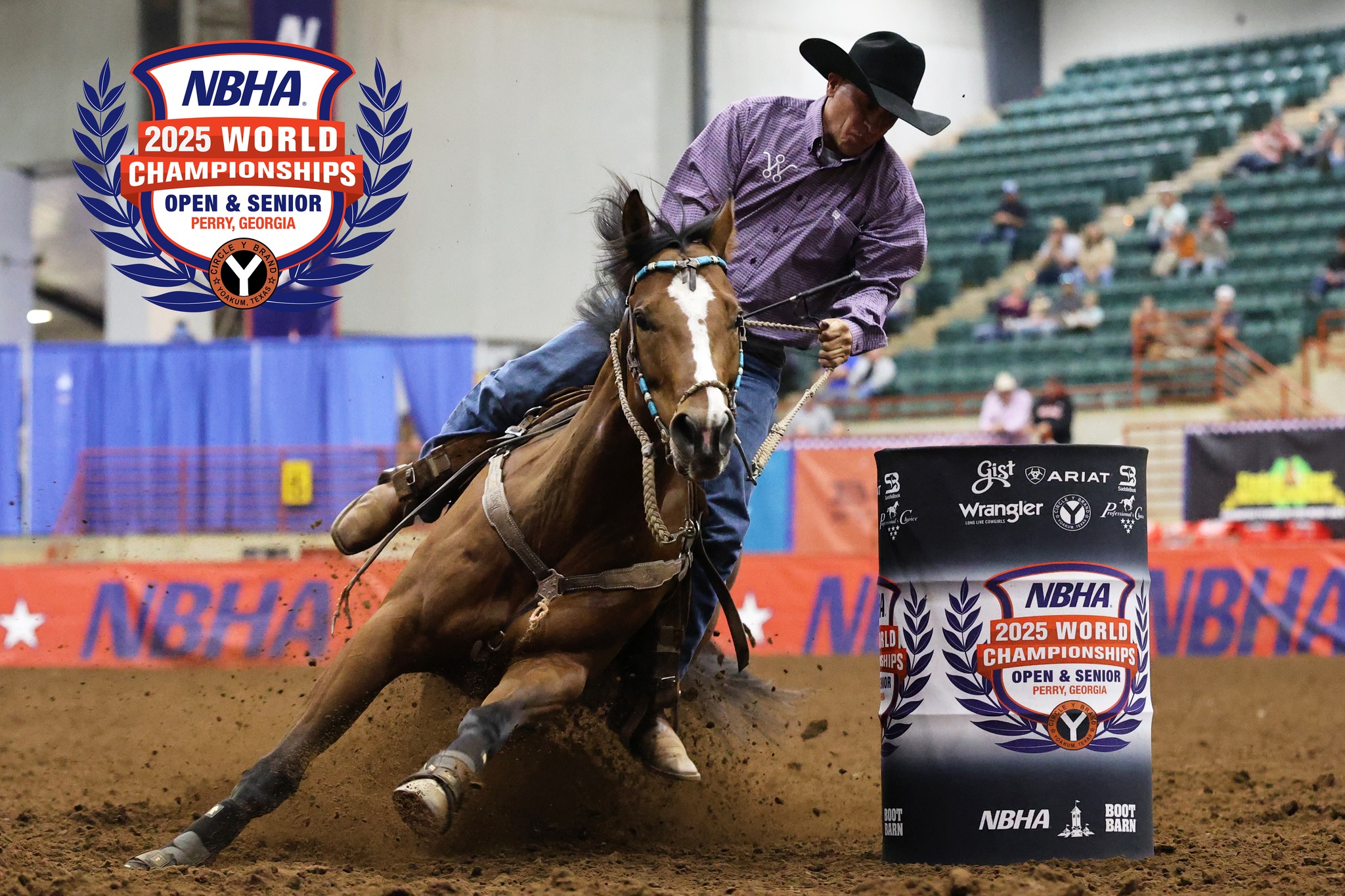 Brett Monroe and Felice Seis turn a barrel