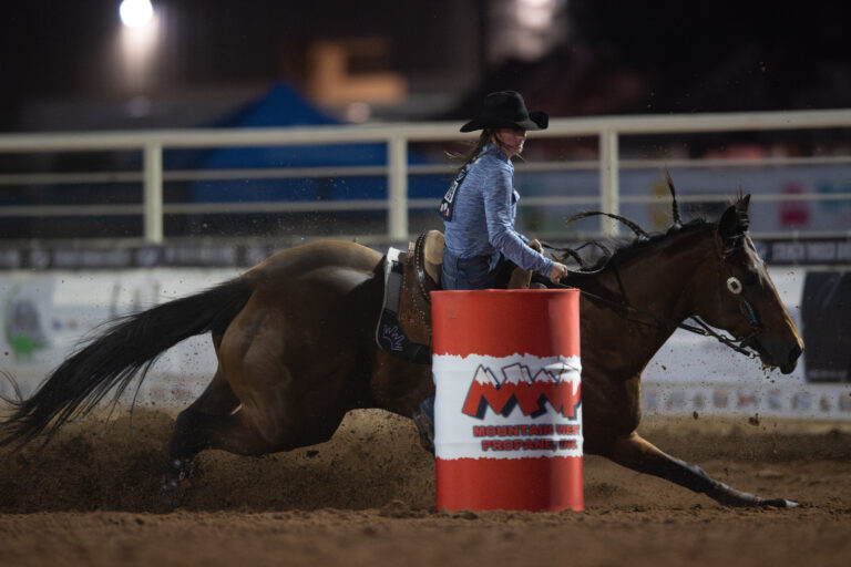 Hayle Gibson-Stillwell turns a barrel