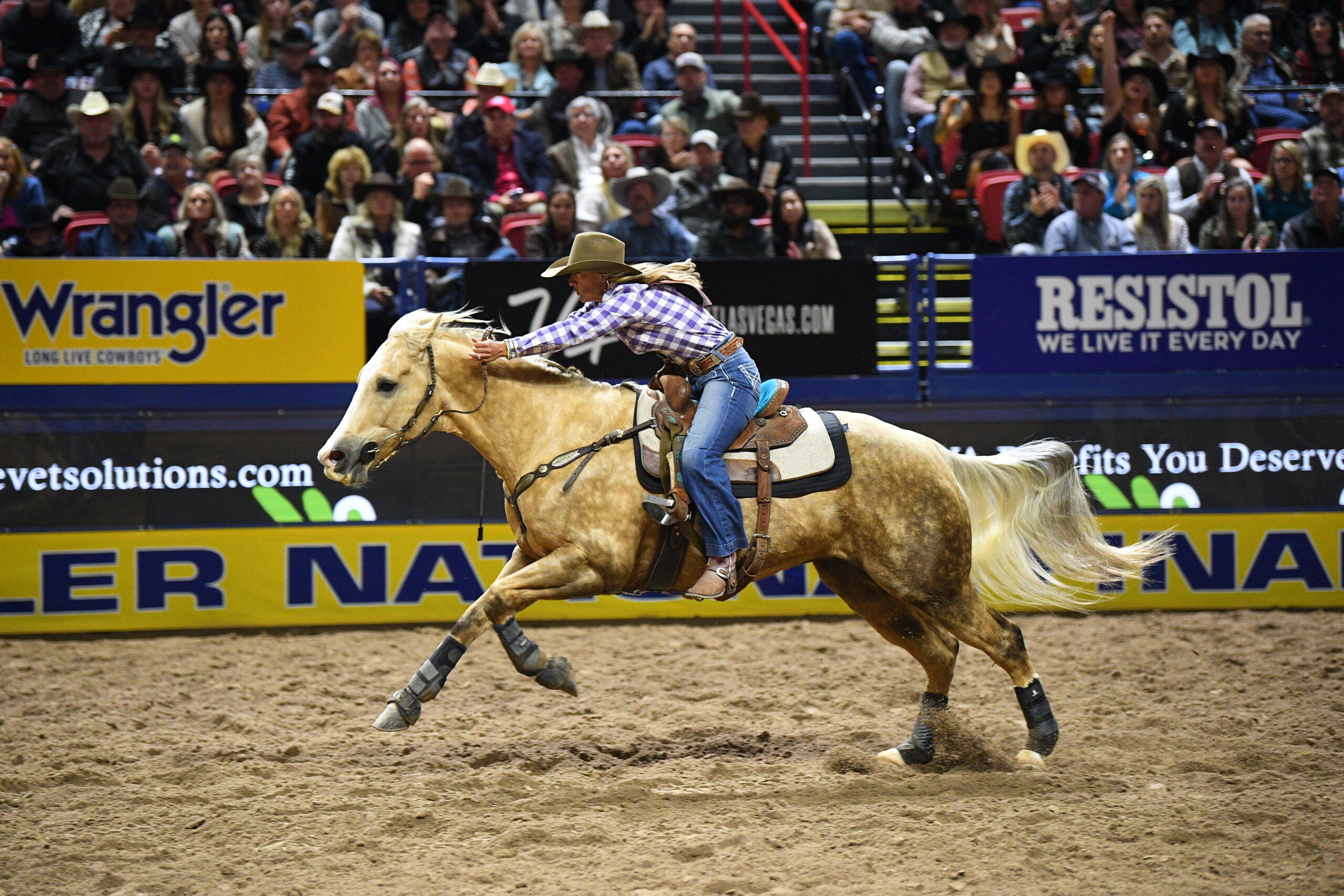 Katelyn Scott and her horse Peanut Seed NFR barrel racing