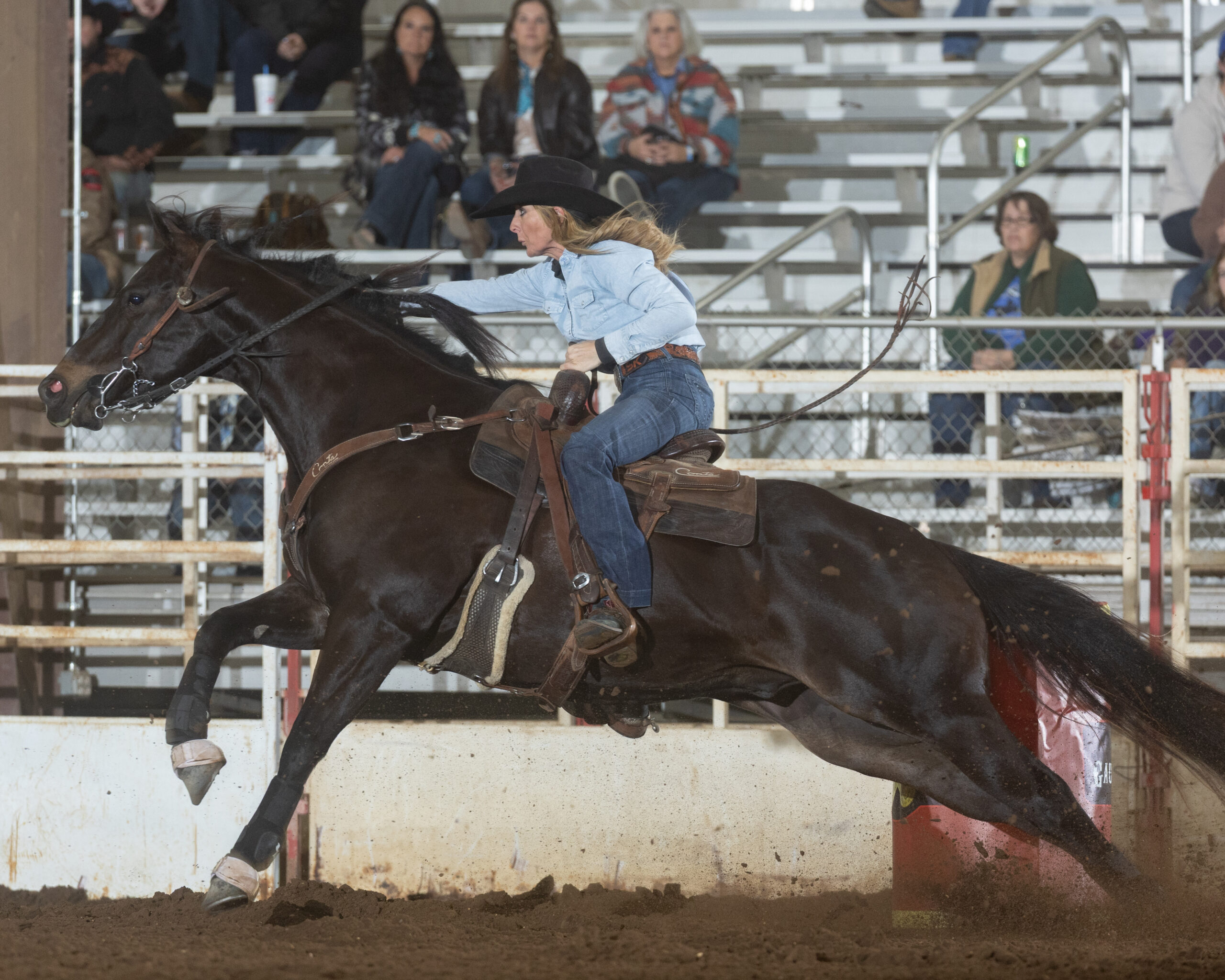 Kara Kreder on her barrel horse