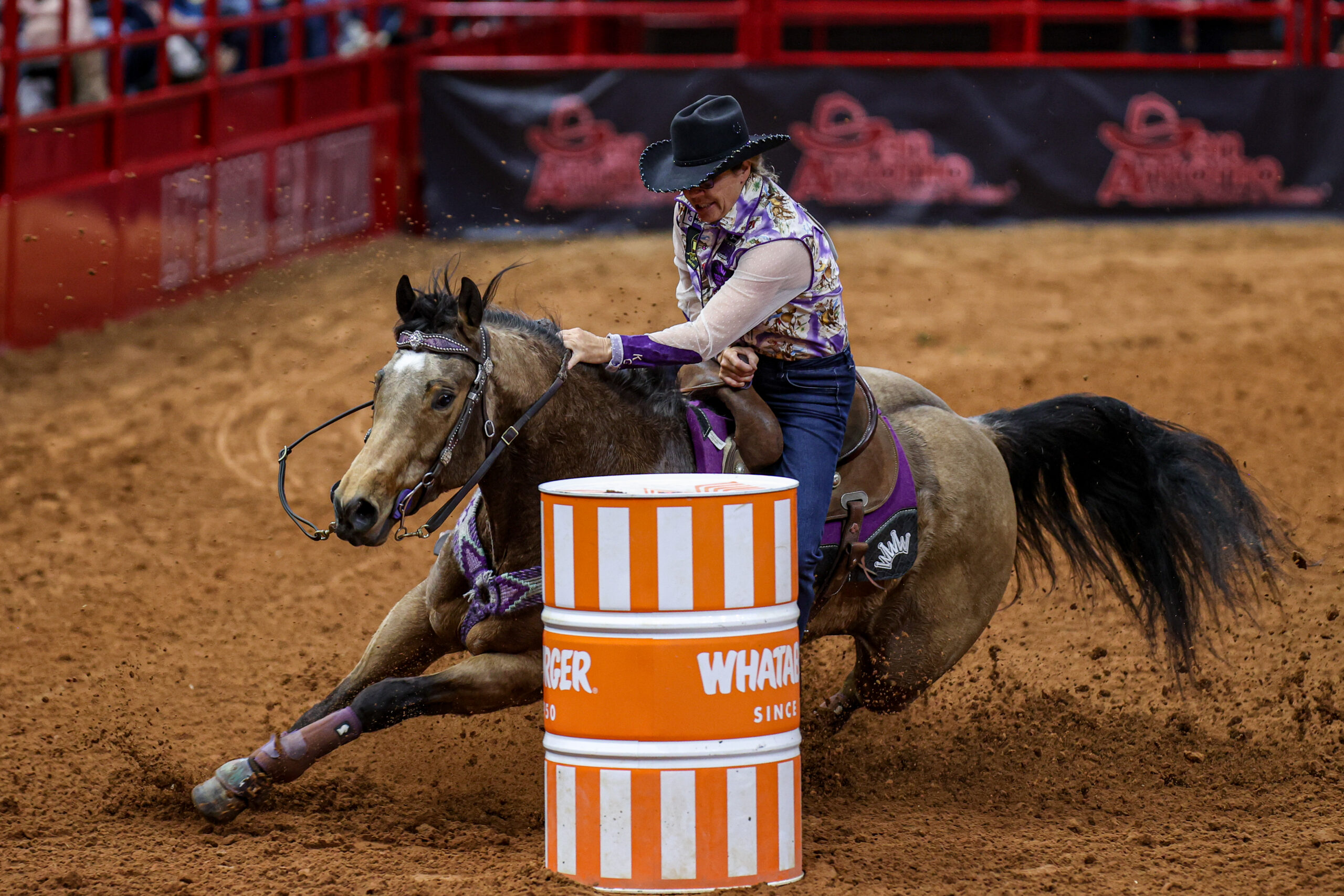 Kathy Grimes turns the iconic Whataburger San Antonio barrel