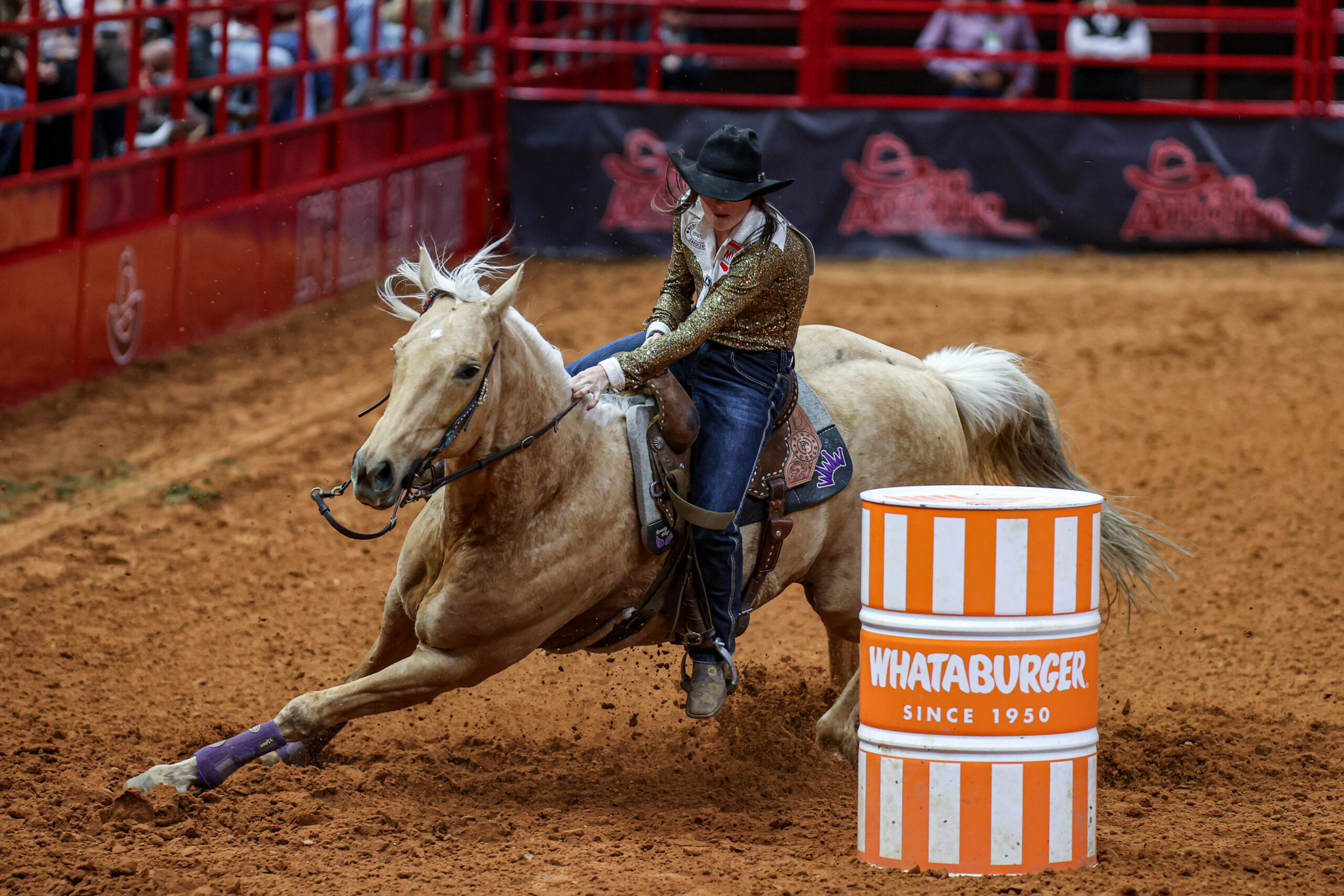 Hayle Gibson Stillwell barrel racing at San Antonio
