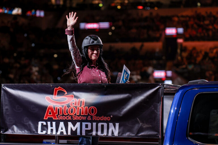 Anita Ellis wins San Antonio, waves to crowd