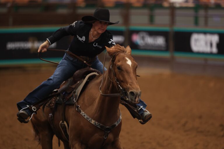 Julia Beaty running home in the barrel racing