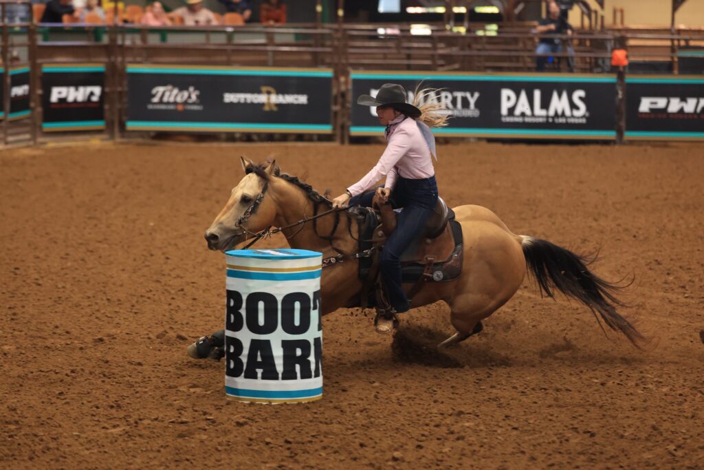 Kappie Bryant turns a barrel