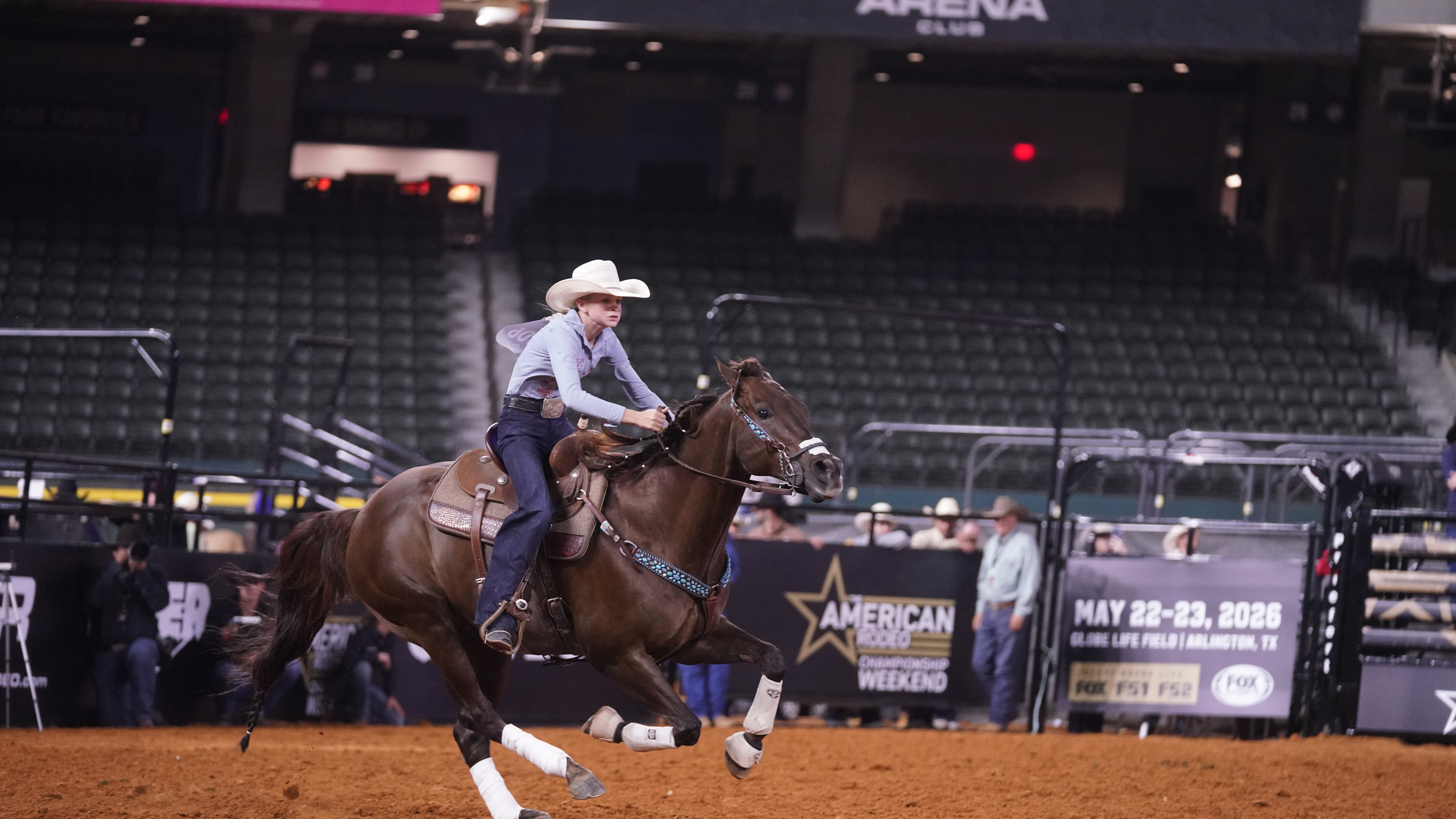 Taylor Armenta heads to the first turn at The American