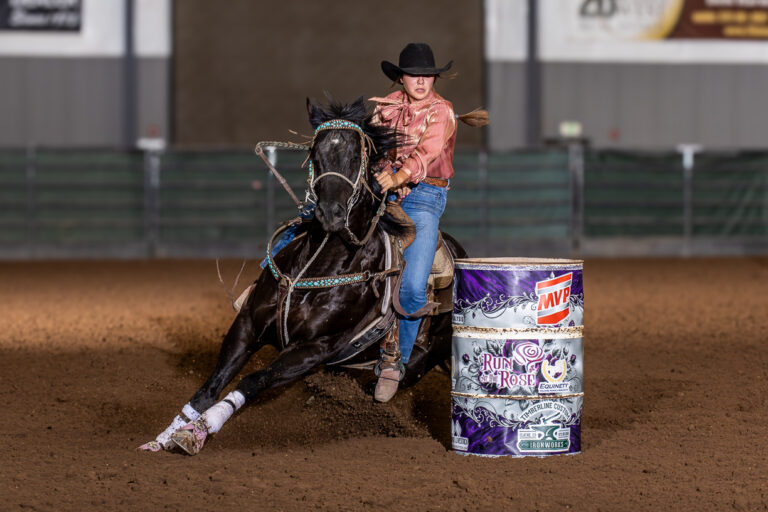 Sierra Telford turns a barrel