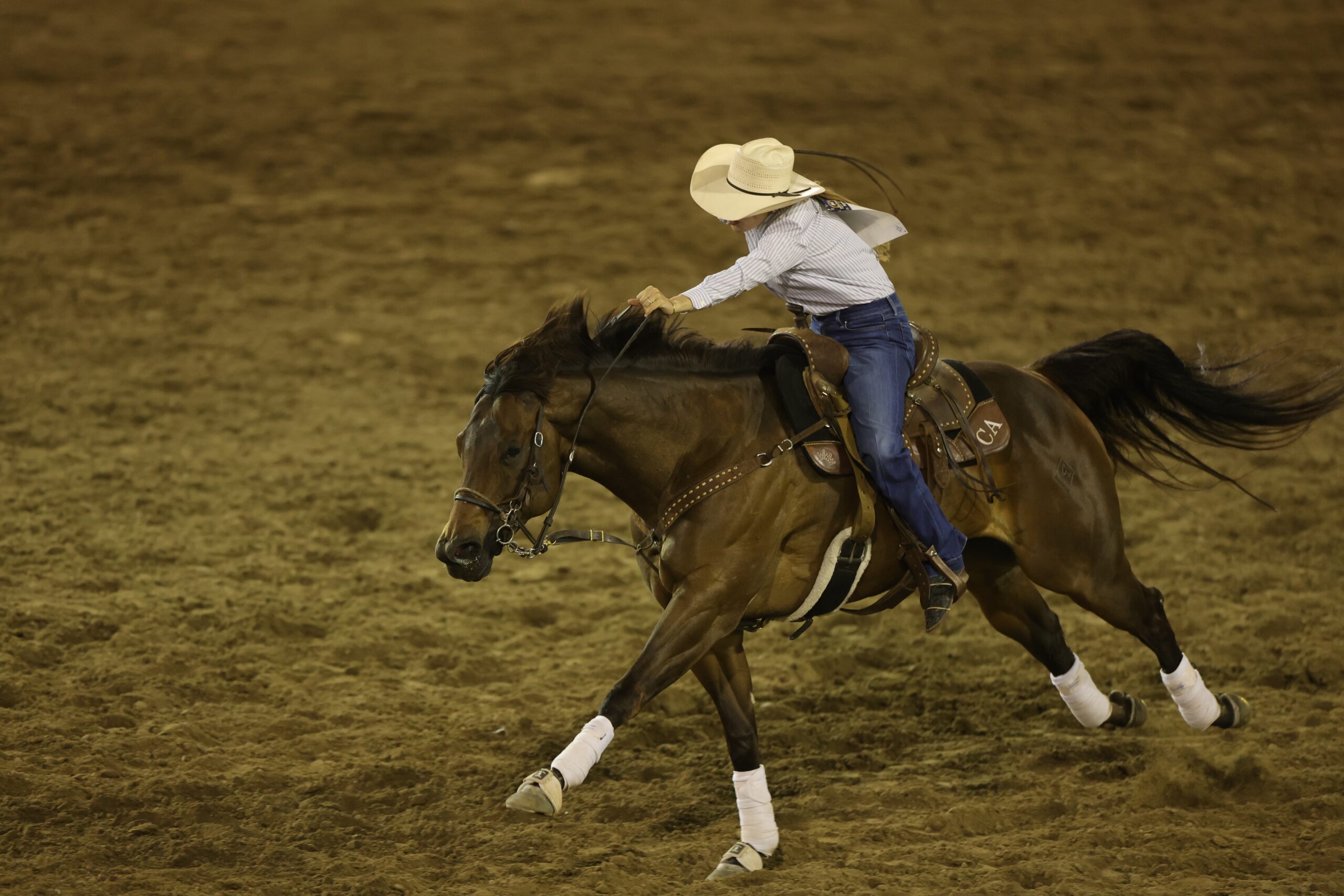 Catherine Asmussen running home in Reno