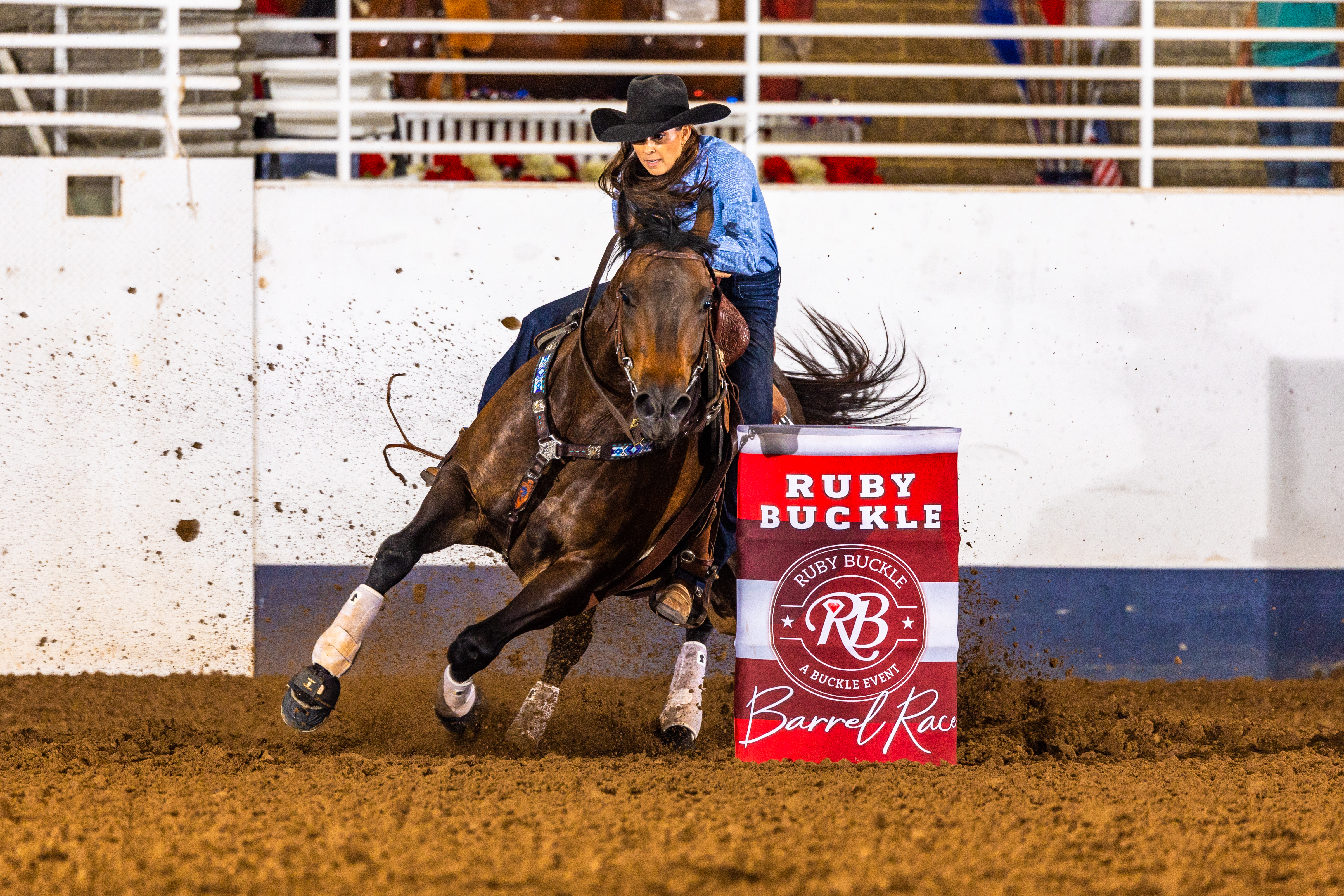Kassie Mowry sneaks by a barrel on Force The Goodbye 
