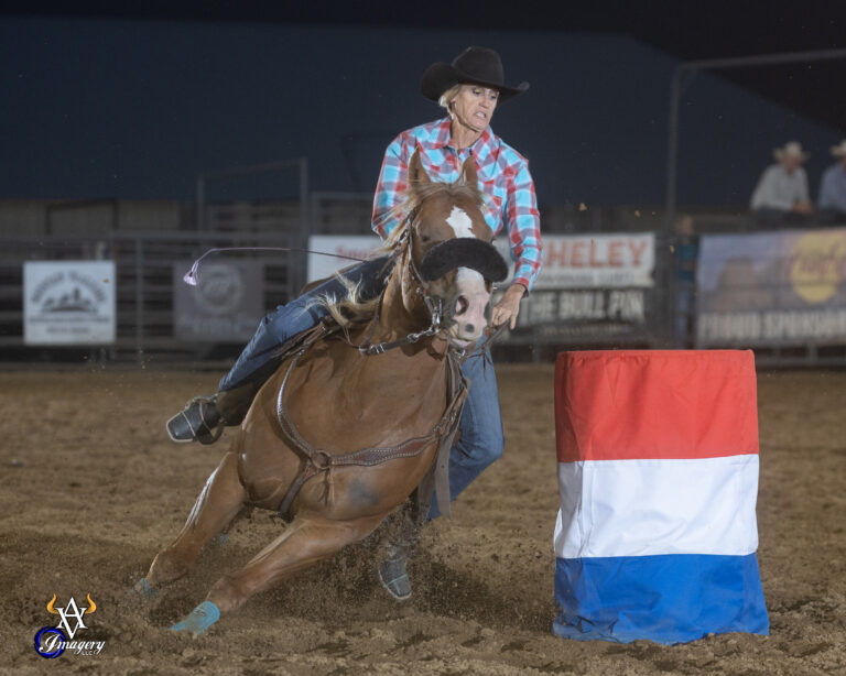Kim Squires turns a barrel