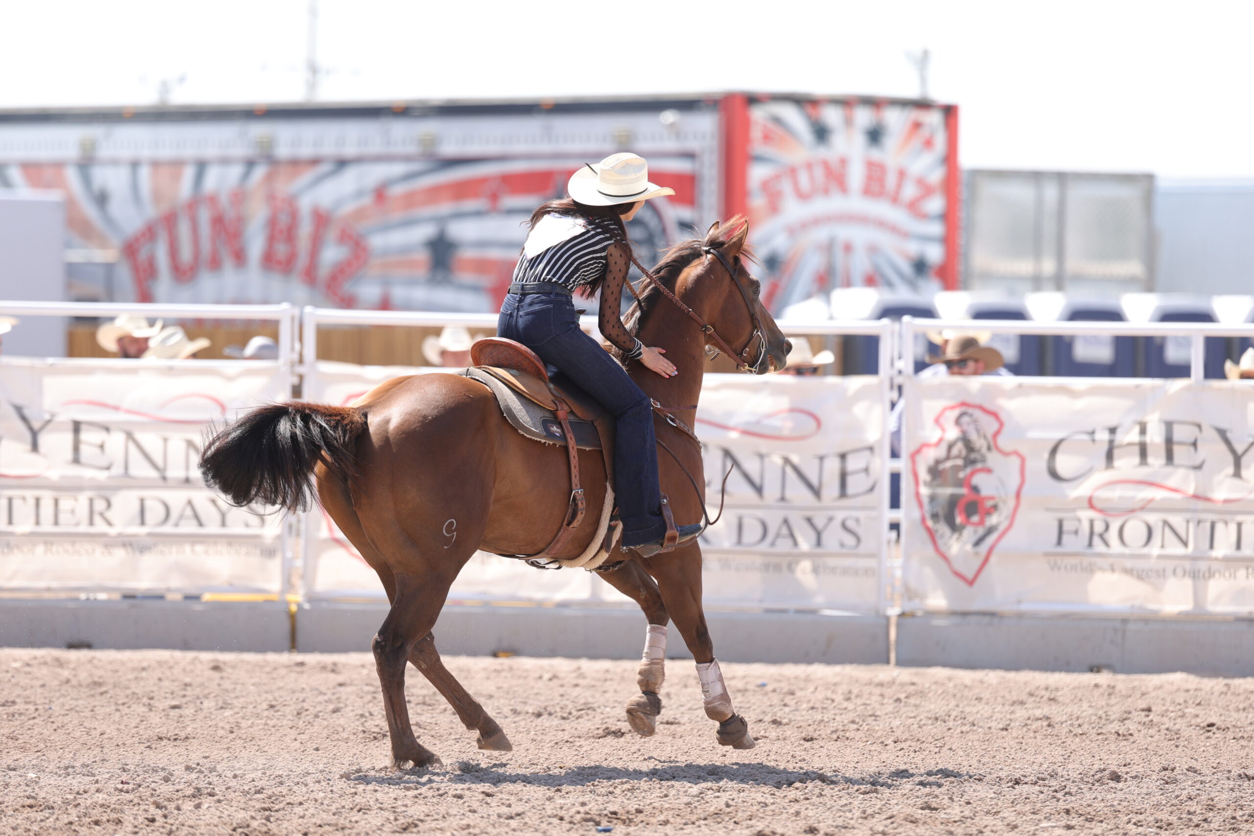 Mckenna coronado pets her horse