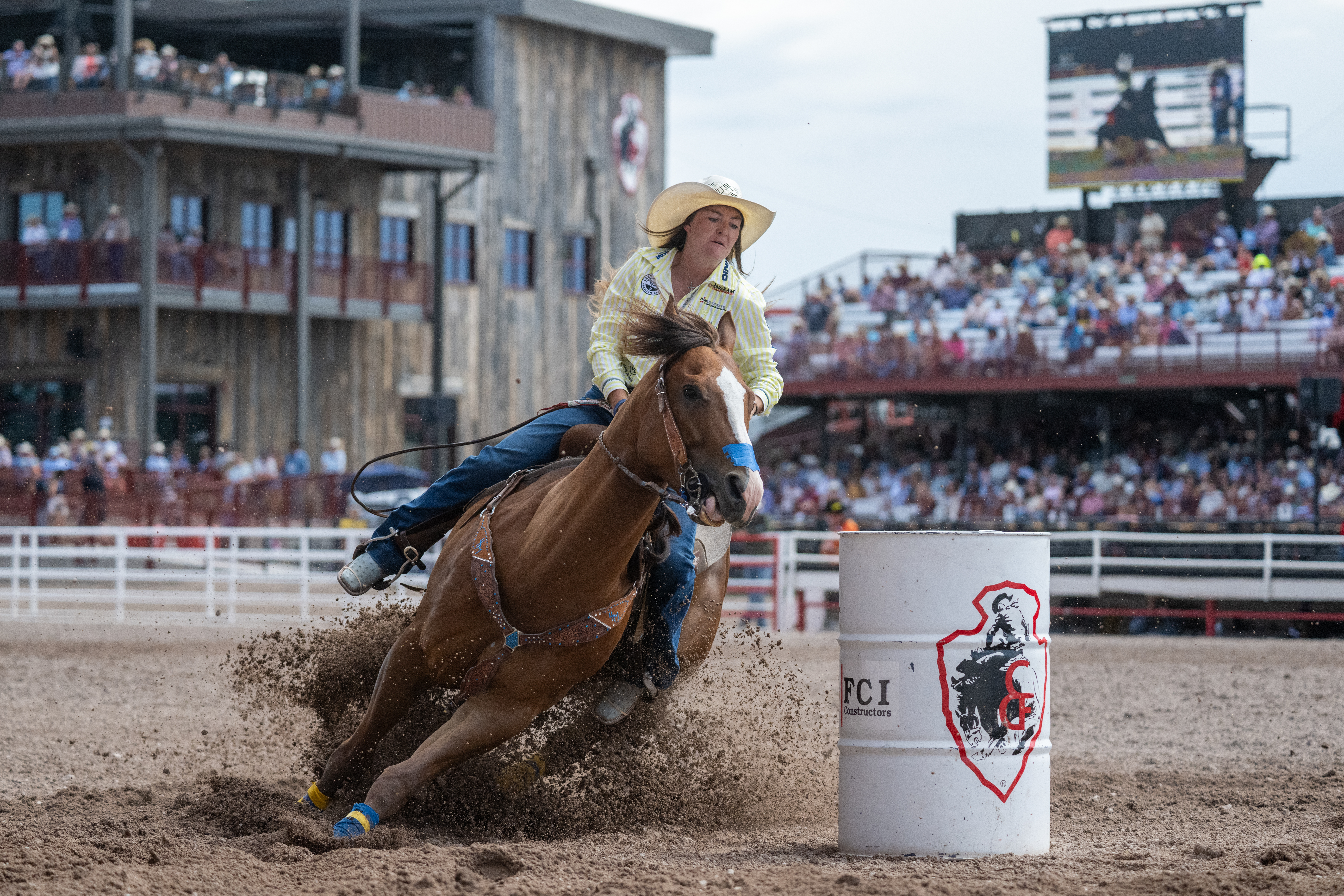 Tayla Moeykens turns a barrel