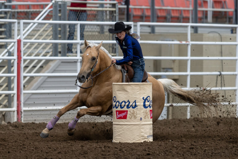 Hayle Stillwell turns a barrel on Buncha Dinero