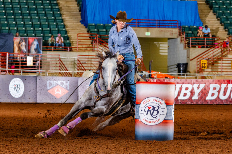 Cassie Morton and SS I Am Misty win the Ruby Buckle East Futurity