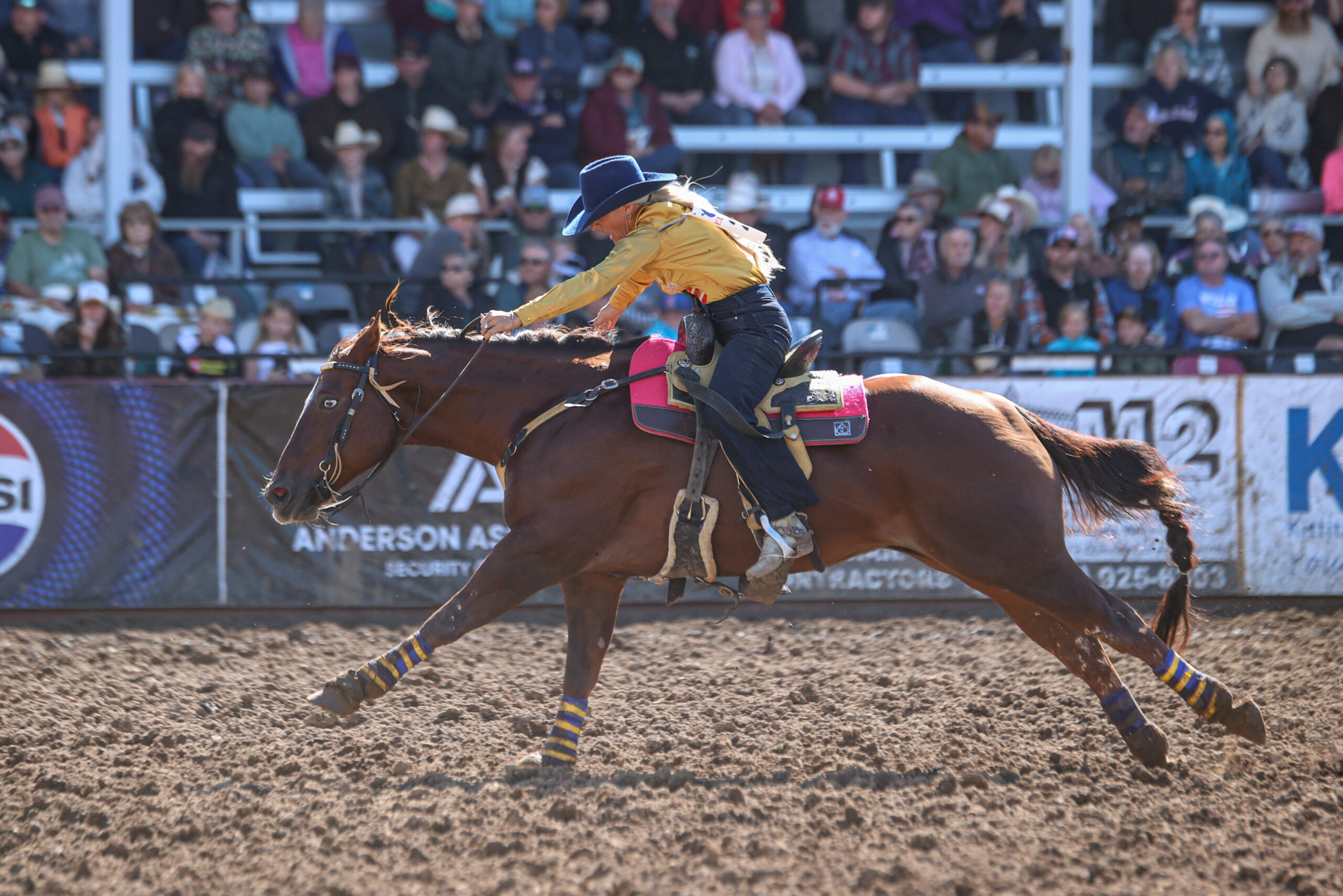 Summer Kosel running home on a red horse
