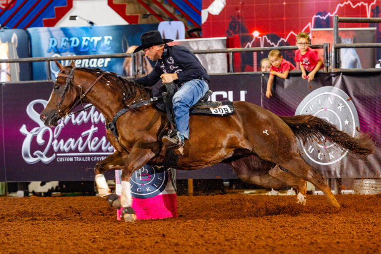 Adios Ameegos and Tyler Rivette turn a pink Pink Buckle barrel