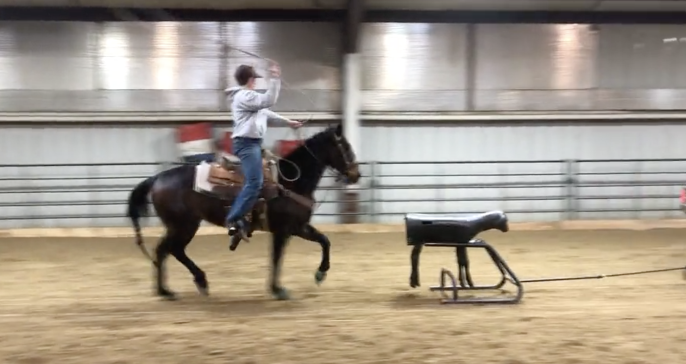 Quincy Segelke Roping The Sled On Pib For The First Time In March Of 2020