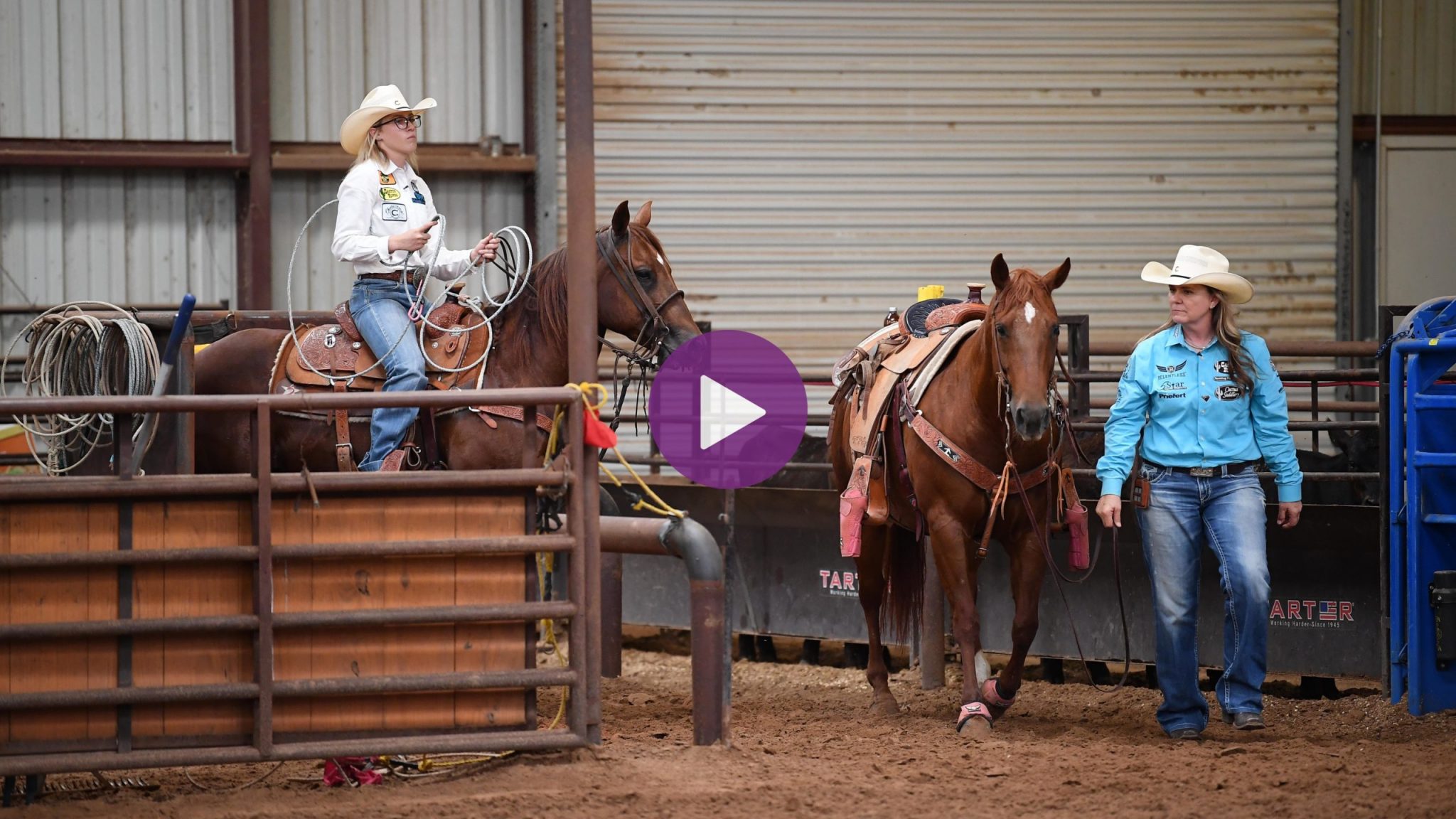 Aspen Miller and Lari Dee Guy with their horses