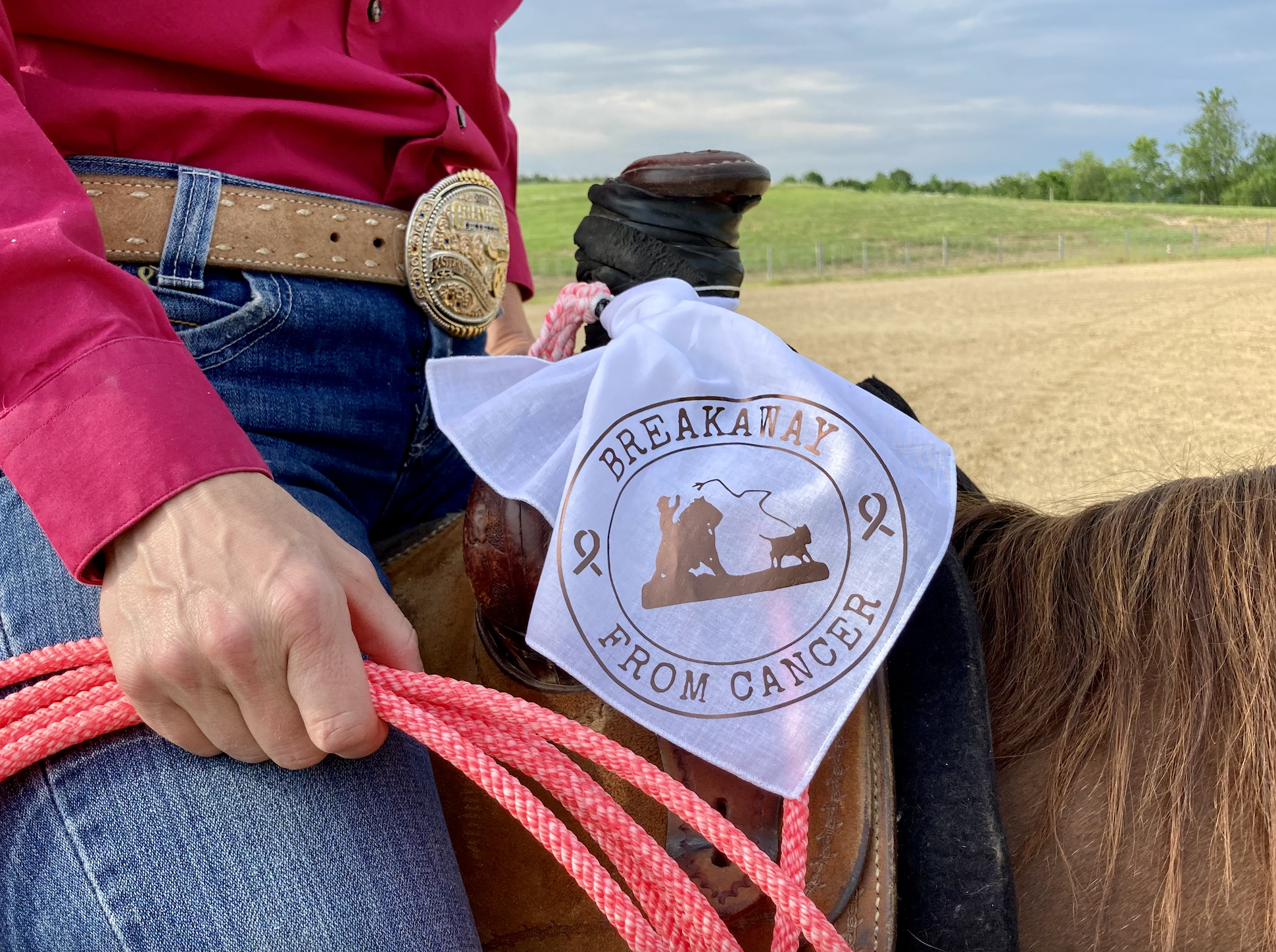 Breakaway Roping flag from roping charity breakaway from cancer