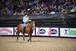 Pam Pam and Taylor Hanchey at 2021 National Finals of Breakaway Roping