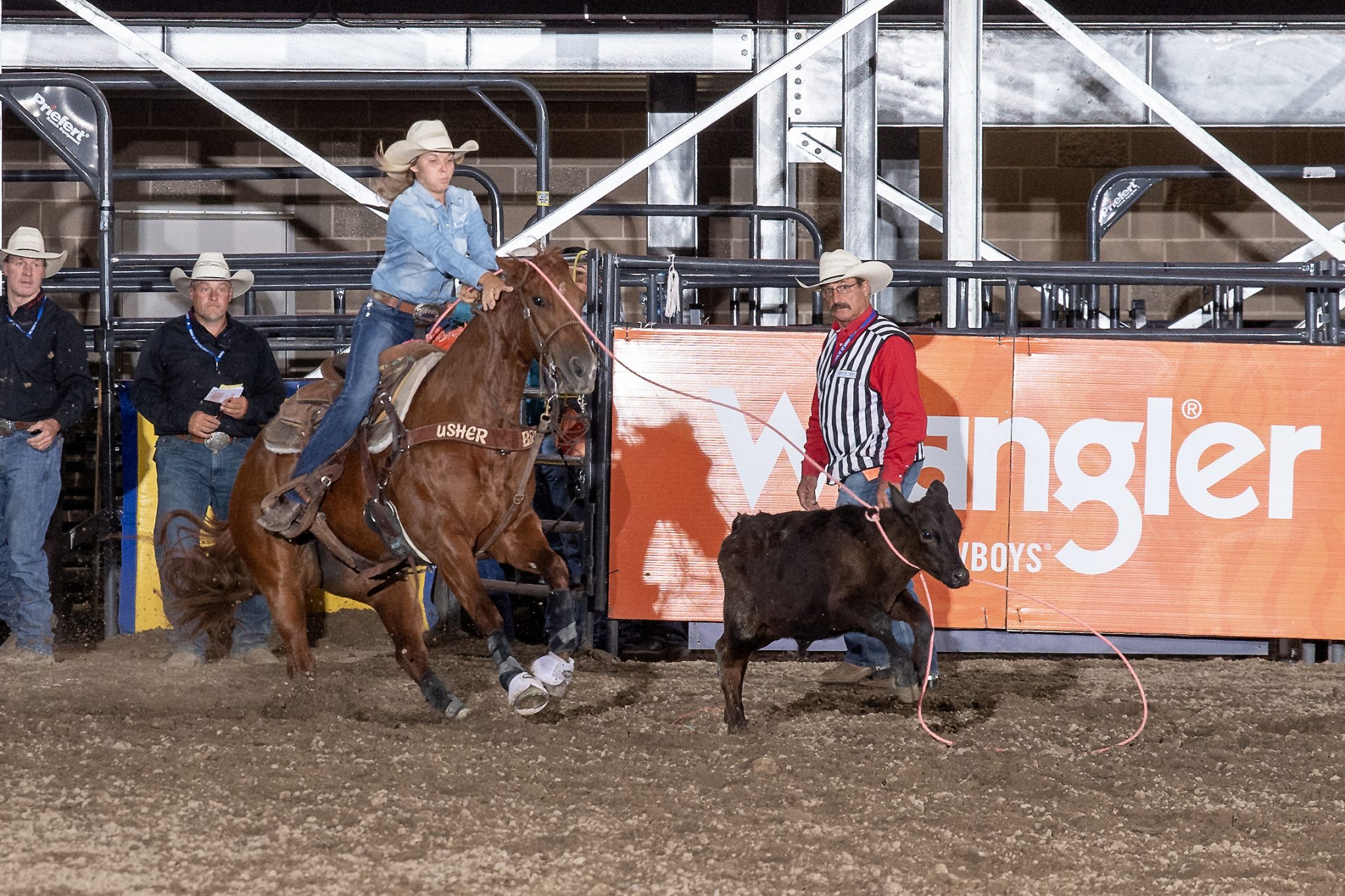 Braylee Shepherd ropes her calf at the Utah Days of '47 Rodeo