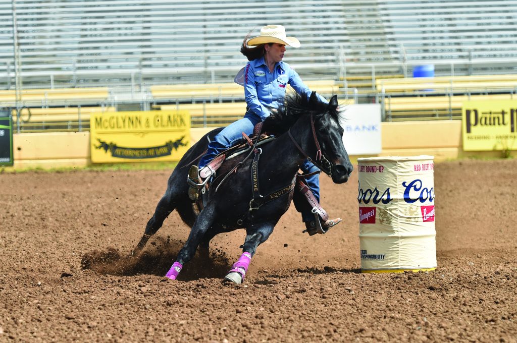 Nellie Miller barrel racing at the Red Bluff Rodeo