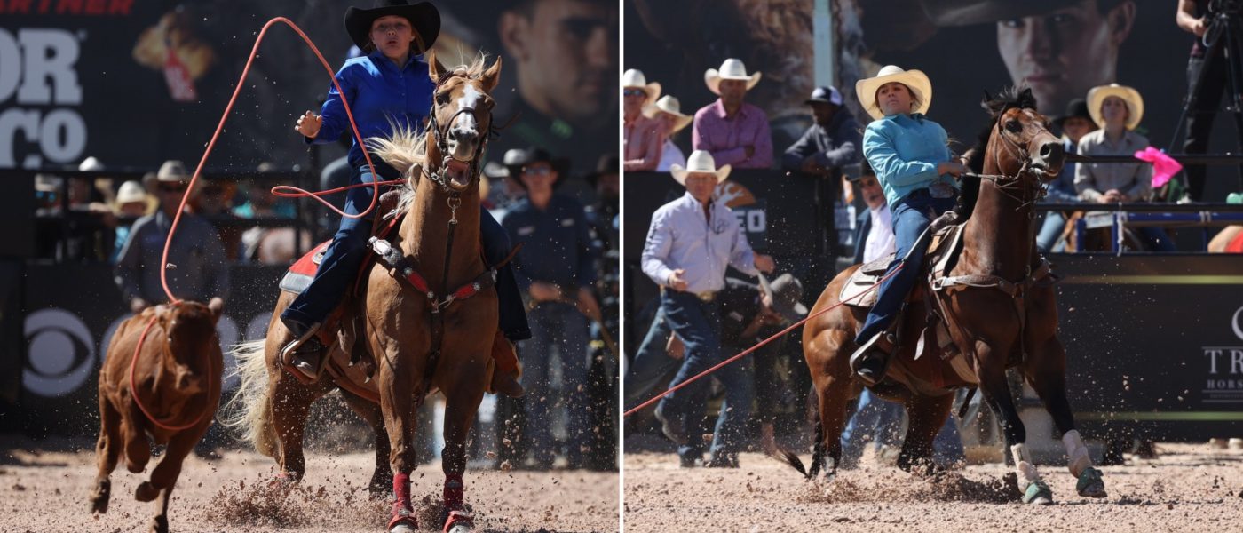 Madyson Mansell (left) and Kylie Reininger won their respective slates of breakaway roping at the DY Youth Showcase at WCRA Rodeo Carolina.